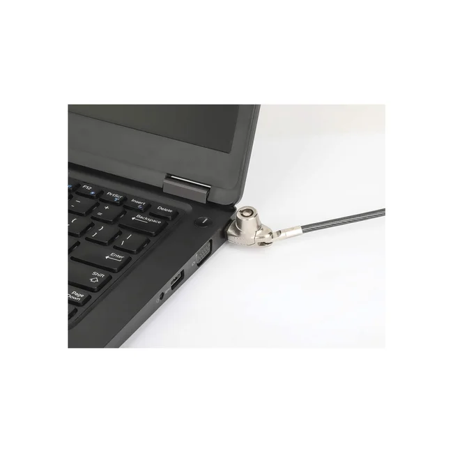 Manhattan Candado de seguridad Nano para laptop, con llave Candado antirrobo para laptop, dos llaves incluidas, cable de acero de 1.5 m (5 pies), cubierta de PVC negra traslúcida, plateado image 10