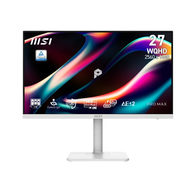 MSI PRO MAX 271QPHW E14 monitor de computadora 68.6 cm (27") 2560 x 1440 Pixeles Wide Quad HD LCD Blanco image 2