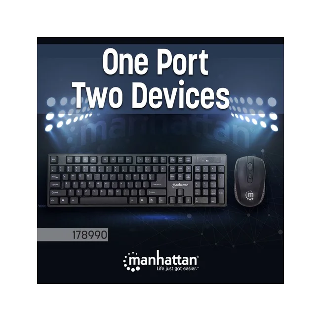 Manhattan 178990 teclado Ratón incluido Universal RF inalámbrico Negro image 6