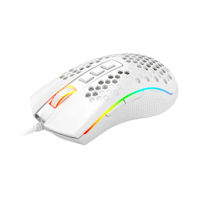 REDRAGON M988-RGB STORM ELITE WHITE, Mouse Optico HoneyComb Blanco image 4