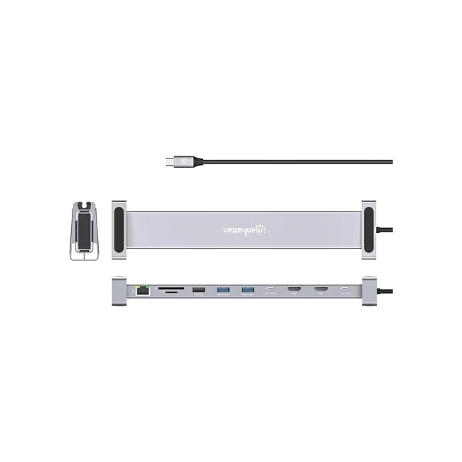 Manhattan 190398 base para laptop o replicador de puertos Alámbrico USB 3.2 Gen 1 (3.1 Gen 1) Type-C Gris image 14