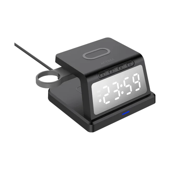 Acteck Energon S-Mate CI730 Audífonos, Smartphone, Reloj inteligente Negro USB Cargador inalámbrico Interior