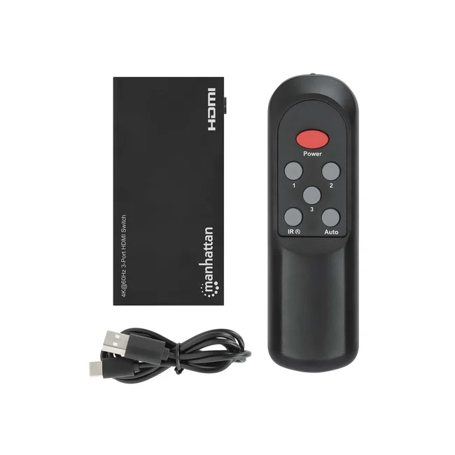 Manhattan Alterna entre tres entradas HDMI en una salida HDMI (3x1), 4K60Hz, 18G, conmutación automática y manual, mando a distancia por infrarrojos, negro image 13