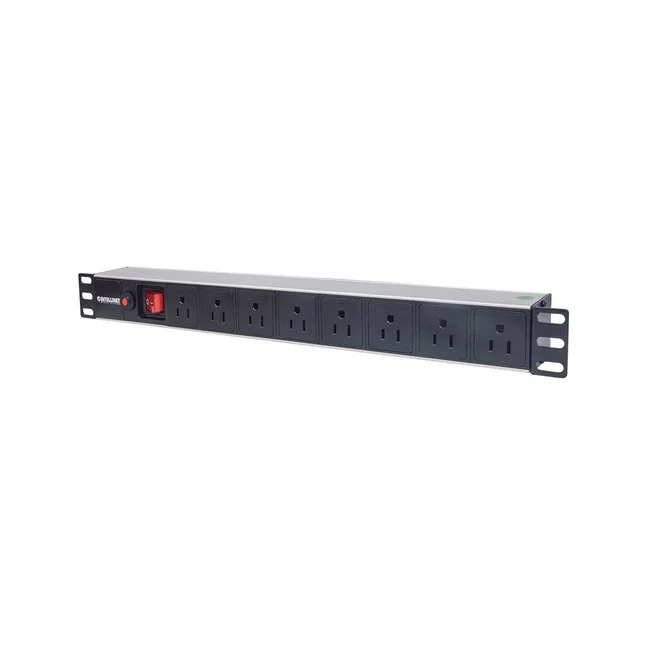 Intellinet Barra multicontacto con 8 salidas para montaje en 1U de rack de 19" - Tipo EU