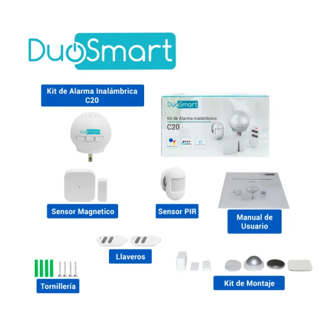 DuoSmart C20 sistema de alarma de seguridad Wifi Blanco image 10