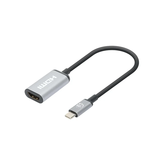 Manhattan 153706 adaptador de cable de vídeo 0.15 m USB Tipo C HDMI Tipo A (Estándar) Negro, Plata image 7