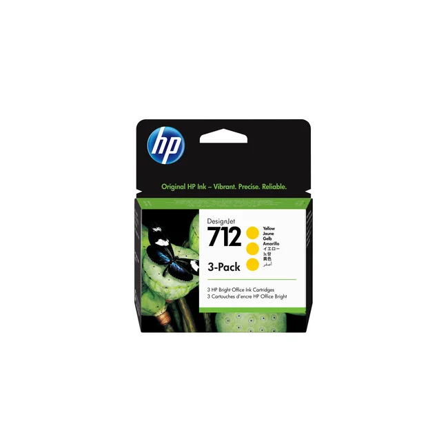 HP Cartucho de tinta DesignJet 712 de 29 ml, amarillo, pack de 3