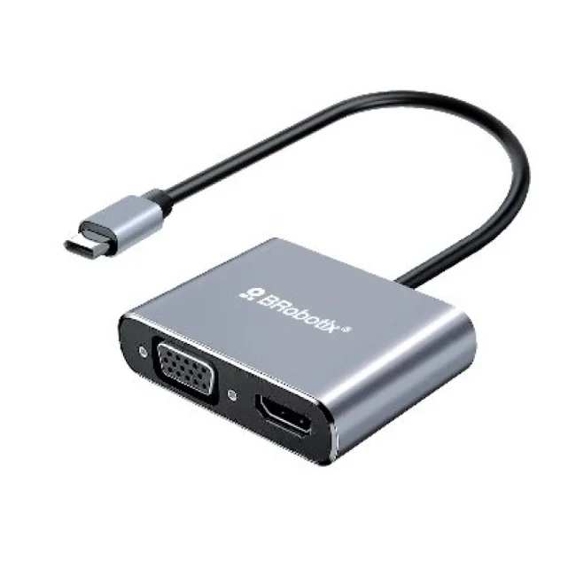 BRobotix 6000687 base para laptop o replicador de puertos USB 3.2 Gen 1 (3.1 Gen 1) Type-C Plata image 5