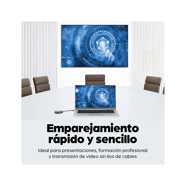 Manhattan Kit de presentación de pantalla HDMI inalámbrica 1080p. Set de 2 piezas con receptor HDMI y dongle transmisor USB-C para mostrar de forma inalámbrica una señal de vídeo desde un ordenador portátil/tablet/smartphone en un televisor o proyector HDMI, negro. image 13