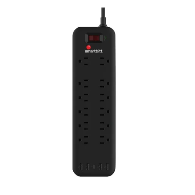 Smartbitt SBSS-B12-5U regulador de voltaje 12 salidas AC 125 V Negro image 2