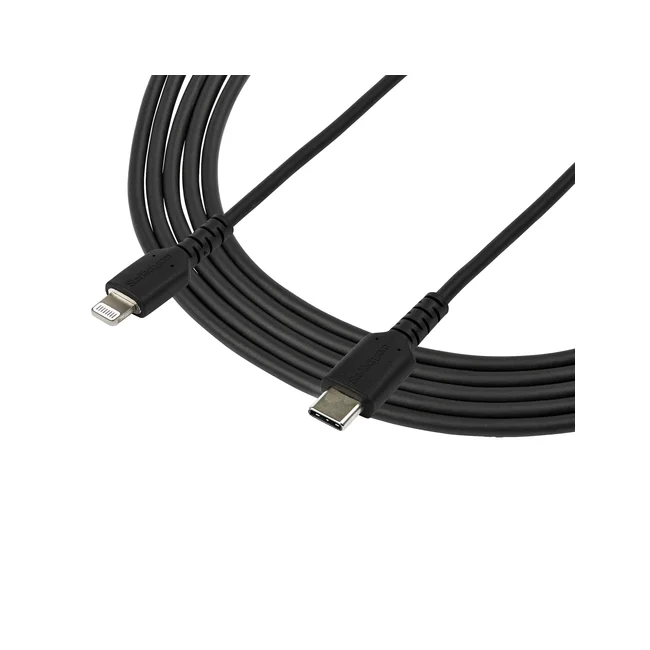 StarTech.com Cable Resistente USB-C a Lightning de 2 m Negro - Cable de Sincronización y Carga USB Tipo C a Lightning con Fibra de Aramida Resistente - Certificado MFi de Apple - para iPad/iPhone 12 image 7