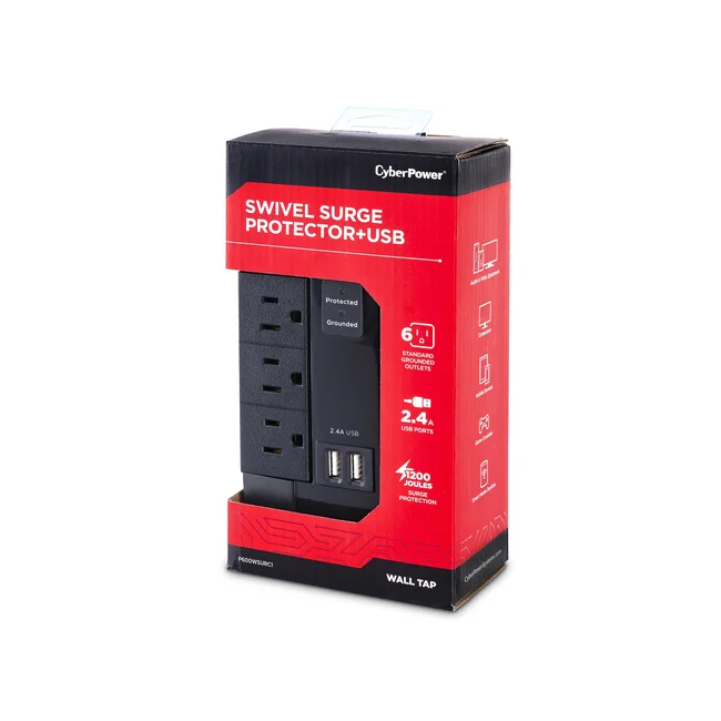 CyberPower P600WSURC1 supresor de picos Negro 6 salidas AC 125 V image 8
