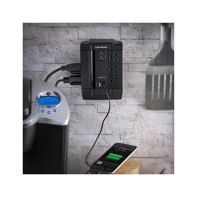 CyberPower P600WSURC1 supresor de picos Negro 6 salidas AC 125 V image 7