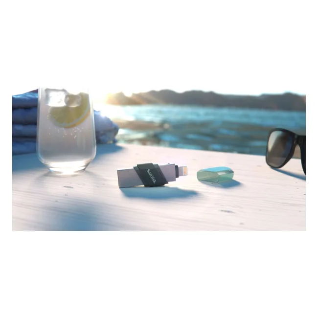 SanDisk iXpand Flash Drive Flip unidad flash USB 256 GB USB Type-A / Lightning 3.2 Gen 1 (3.1 Gen 1) Gris, Plata, Transparente image 11