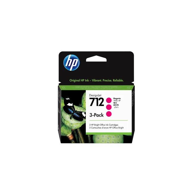 HP Cartucho de tinta DesignJet 712 de 29 ml, magenta, pack de 3