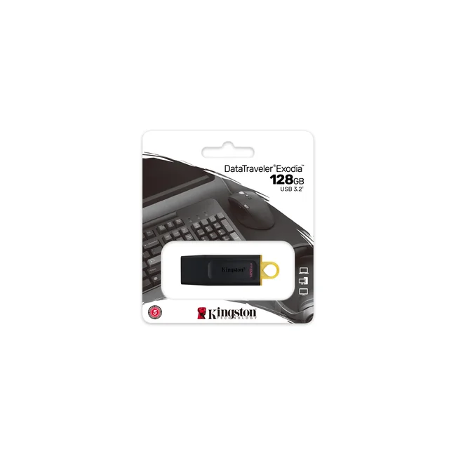 Kingston Technology DataTraveler Exodia unidad flash USB 128 GB USB tipo A 3.2 Gen 1 (3.1 Gen 1) Negro, Amarillo image 12