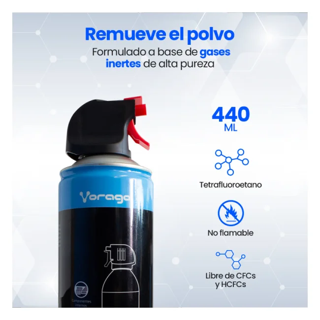 Vorago CLN-100 limpiador de aire comprimido 440 ml image 9
