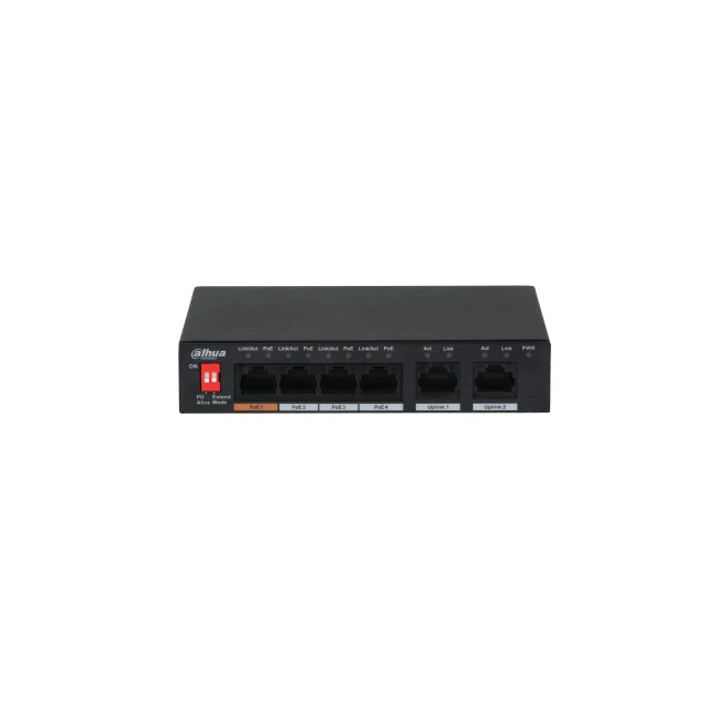 Dahua Technology PFS3006-4ET-60 No administrado L2 Fast Ethernet (10/100) Energía sobre Ethernet (PoE) Negro
