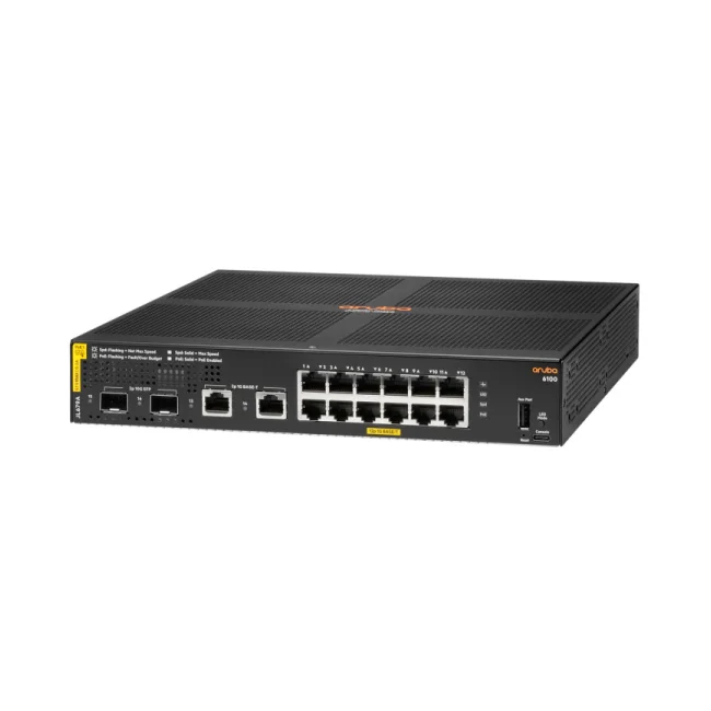 Aruba 6100 12G Class4 PoE 2G/2SFP+ 139W Gestionado L3 Gigabit Ethernet (10/100/1000) Energía sobre Ethernet (PoE) 1U Negro image 5