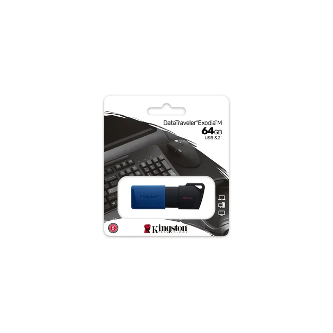 Kingston Technology DataTraveler Exodia M unidad flash USB 64 GB USB tipo A 3.2 Gen 1 (3.1 Gen 1) Negro, Azul image 10