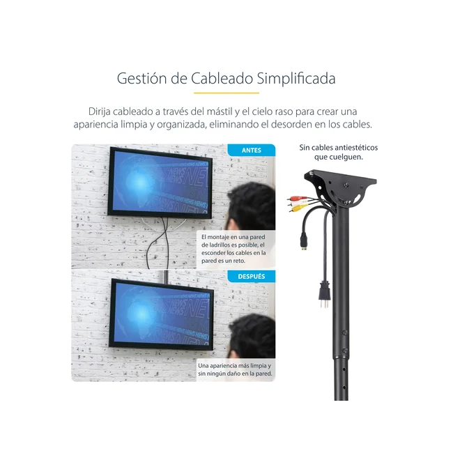 StarTech.com Soporte de Techo para TV - Mástil de 3,5' a 5' image 14