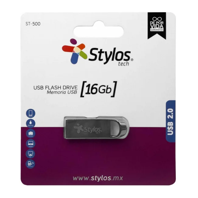 Stylos STMUS516B unidad flash USB 16 GB USB tipo A 2.0 Plata image 2