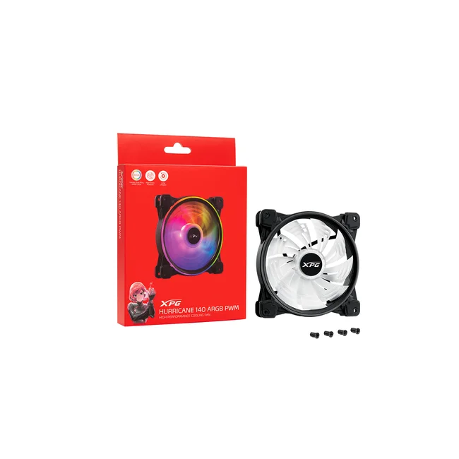XPG HURRICANE140ARGBPWM-BKCWW sistema de refrigeración de computadora Gabinete de la computadora Ventilador 14 cm Negro, Blanco image 5