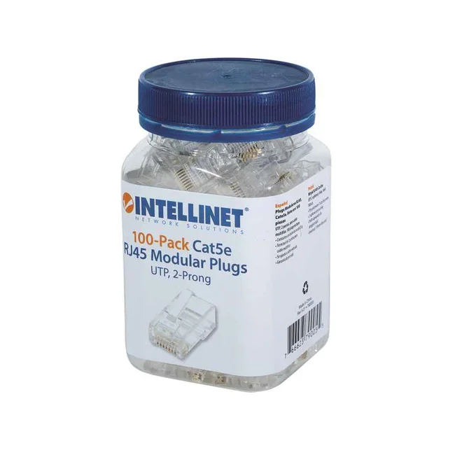 Intellinet PLUG RJ45 CAT5E MULTIFILAR UTP BOTE 100 PZAS ORO 15-MICRAS image 8