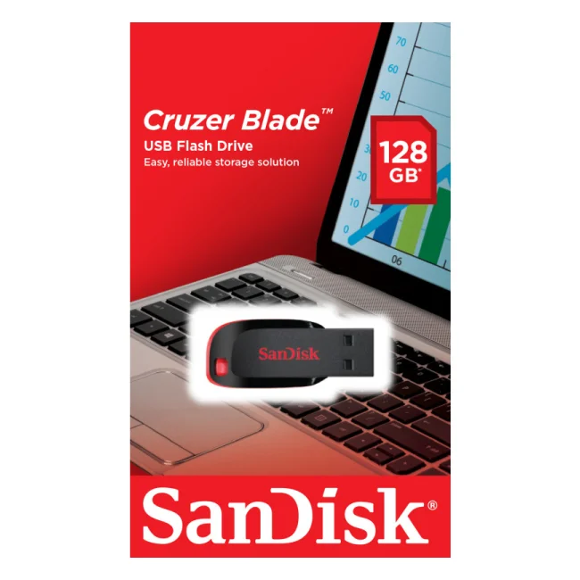 SanDisk Cruzer Blade unidad flash USB 128 GB USB tipo A 2.0 Negro, Rojo image 15