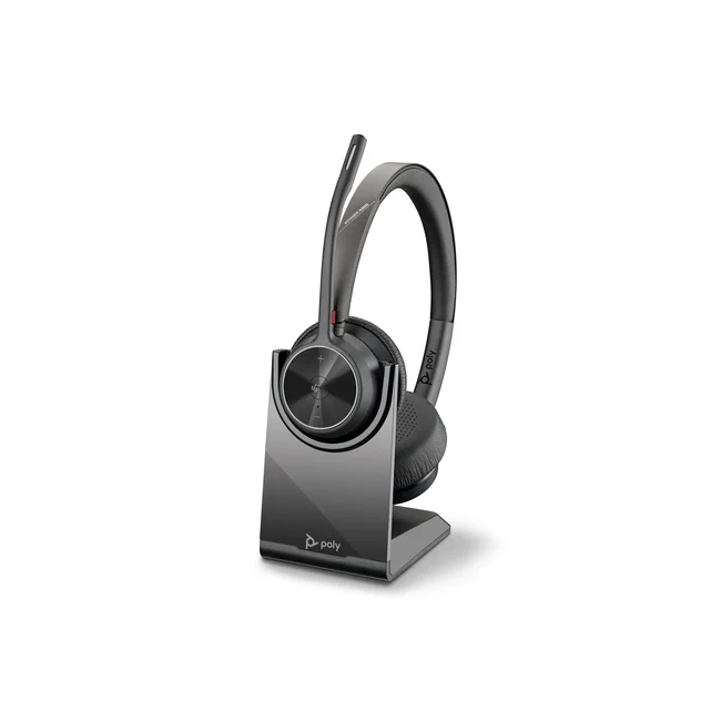 HP Poly Auriculares Poly Voyager 4320 con certificación de Microsoft Teams + adaptador BT700 + Soporte de carga