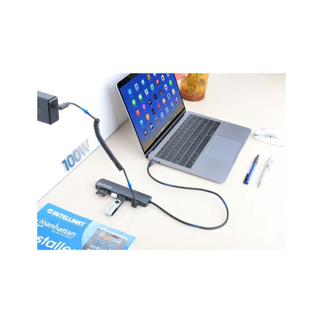 Manhattan 190442 base para laptop o replicador de puertos Alámbrico USB 3.2 Gen 1 (3.1 Gen 1) Type-C Gris image 5