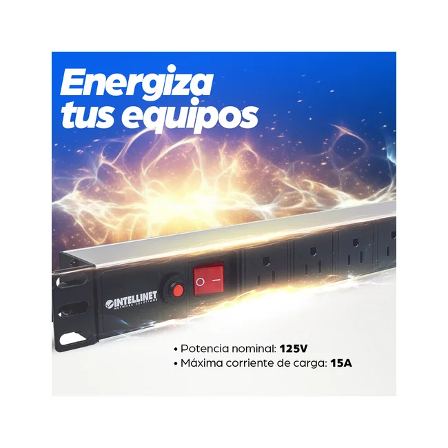 Intellinet Barra multicontacto con 8 salidas para montaje en 1U de rack de 19" - Tipo EU image 19