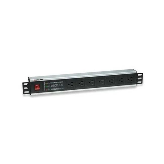 Intellinet Barra Multicontacto de 7 salidas para Montaje en Rack de 19" image 3