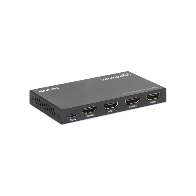 Manhattan Alterna entre tres entradas HDMI en una salida HDMI (3x1), 4K60Hz, 18G, conmutación automática y manual, mando a distancia por infrarrojos, negro image 10