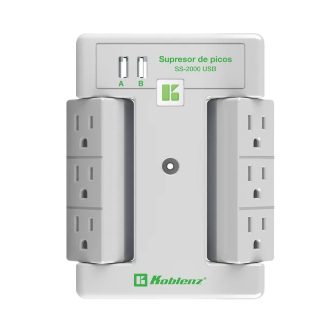 Koblenz SS-2000 USB Gris, Blanco 6 salidas AC image 2