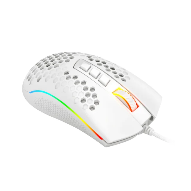 REDRAGON M988-RGB STORM ELITE WHITE, Mouse Optico HoneyComb Blanco image 5