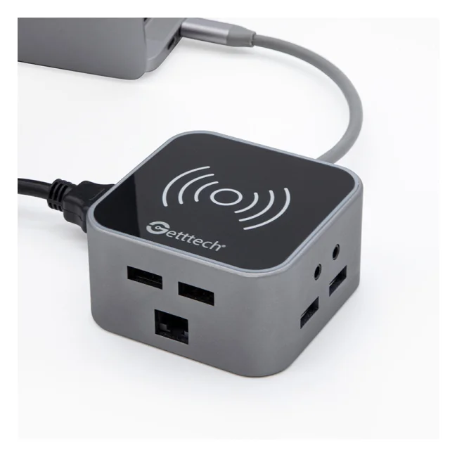 Getttech GHW-69401 nodo concentrador USB 3.2 Gen 1 (3.1 Gen 1) Type-C Negro, Plata image 7