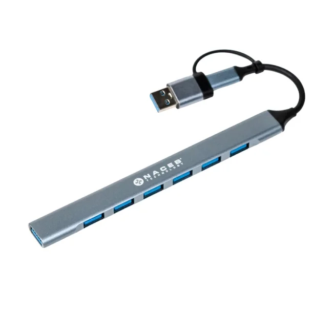Naceb Technology NA-0125 nodo concentrador USB Tipo C Negro, Azul