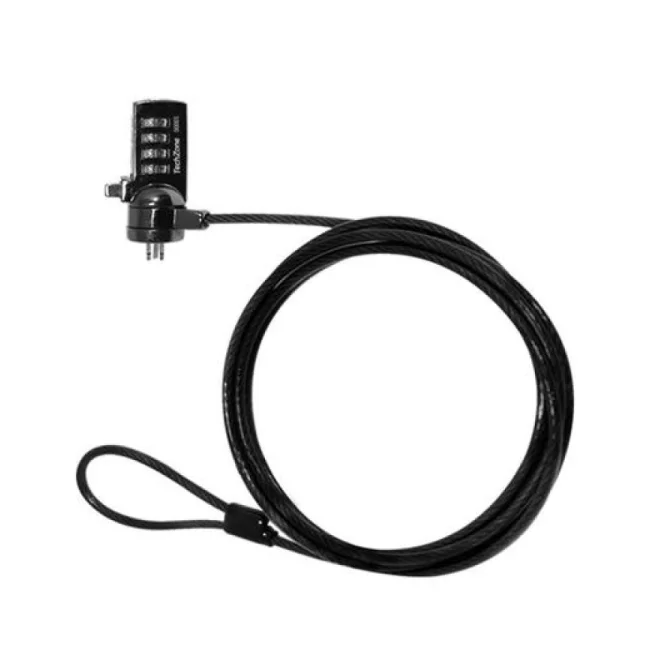 TechZone TZCCL-3 cable antirrobo Negro 1.8 m