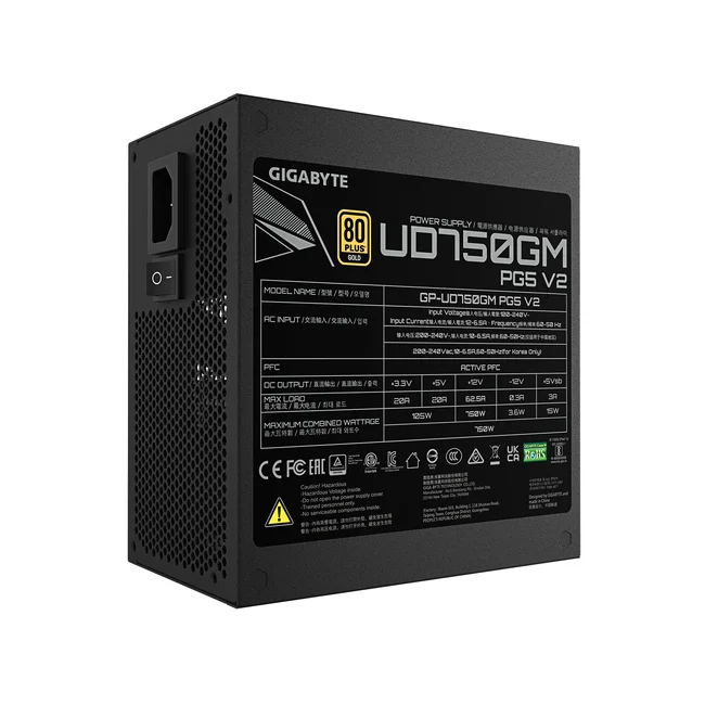 GIGABYTE UD750GM PG5 V2 unidad de fuente de alimentación 750 W 20+4 pin ATX ATX Negro image 8