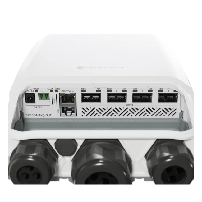 Mikrotik CRS504-4XQ-OUT dispositivo de redes Gestionado L3 Fast Ethernet (10/100) Energía sobre Ethernet (PoE) 1U Blanco image 5