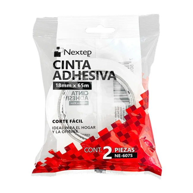 Nextep NE-607S cinta adhesiva de papelería o oficina 65 m Blanco 2 pieza(s)