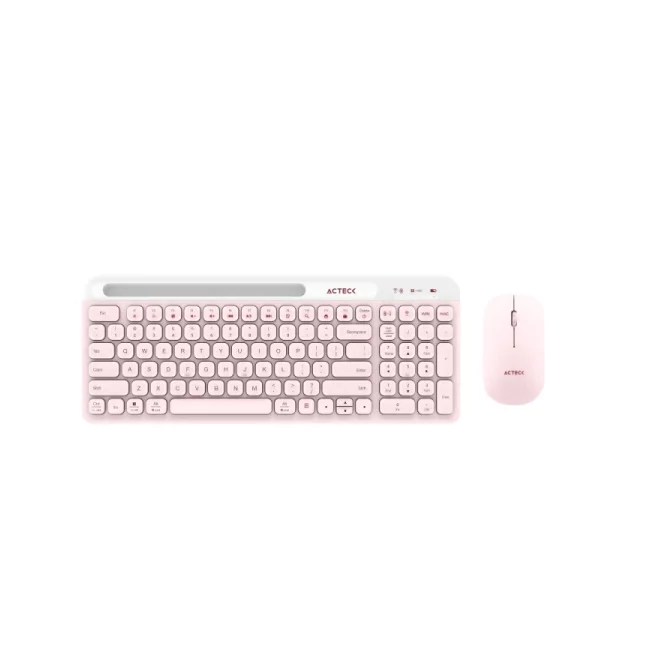 Acteck Creator Virtuos Silk MK720 teclado Ratón incluido Bluetooth Español Rosa, Blanco