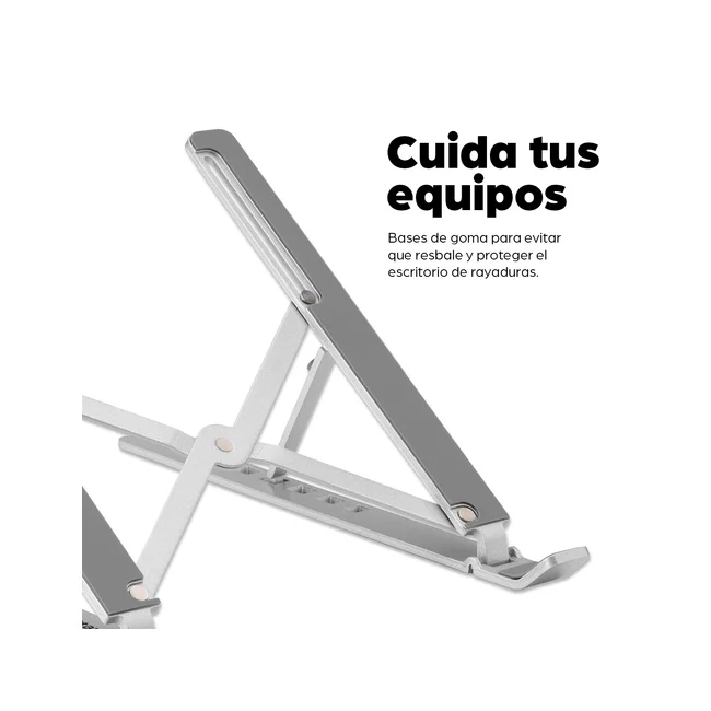 Manhattan Soporte ergonómico, plegable en siete posiciones, para laptops y otros dispositivos de hasta 15.6" y 5 kg (11 lbs.), ligero, aluminio de alta calidad, ventilado, color plateado image 15