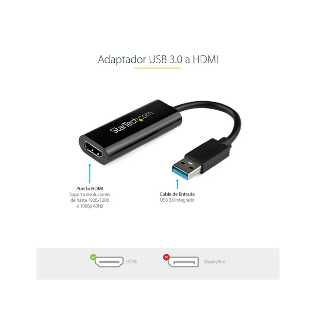 StarTech.com Adaptador USB 3.0 a HDMI - Cable Convertidor Compacto - 1920x1200 image 8