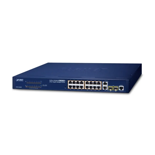 PLANET FGSW-1816HPS dispositivo de redes Gestionado L2 Fast Ethernet (10/100) Energía sobre Ethernet (PoE) Azul image 3