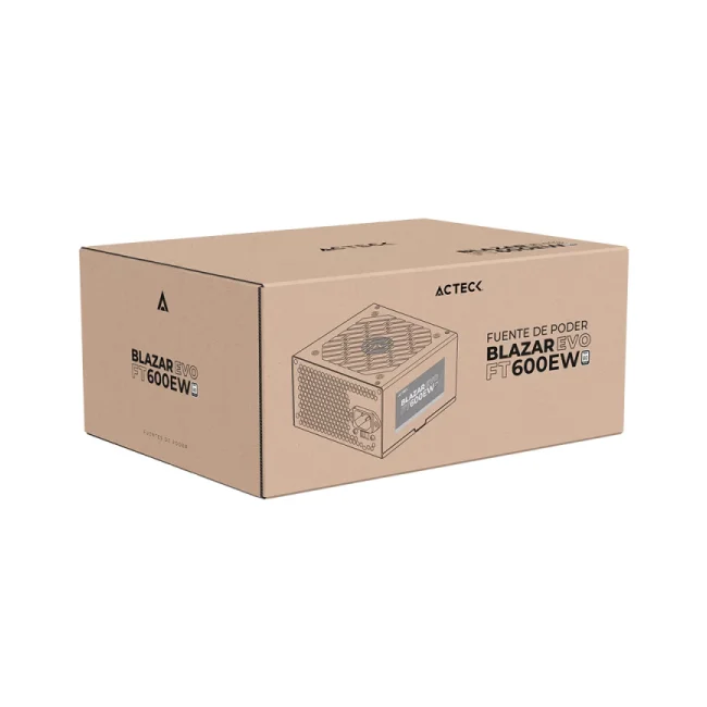 Acteck BLAZAR EVO FT 600E unidad de fuente de alimentación 600 W 20+4 pin ATX ATX Blanco image 10