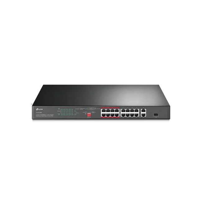 TP-Link TL-SL1218P dispositivo de redes No administrado Gigabit Ethernet (10/100/1000) Energía sobre Ethernet (PoE) 1U Negro image 4