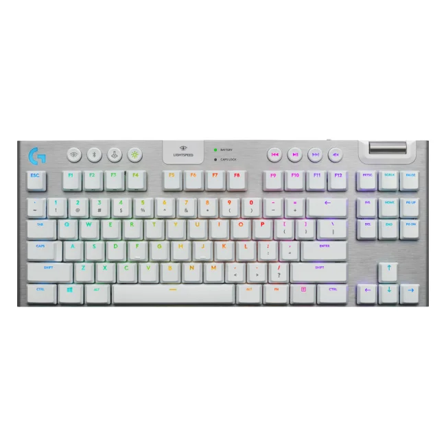 Logitech G G915 TKL - GL Tactile teclado Bluetooth Aluminio, Blanco