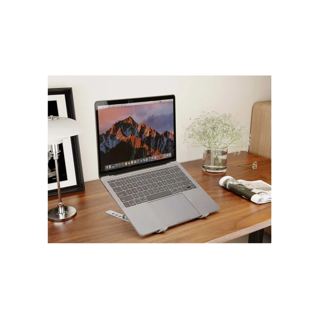Manhattan Soporte ergonómico, plegable en siete posiciones, para laptops y otros dispositivos de hasta 15.6" y 5 kg (11 lbs.), ligero, aluminio de alta calidad, ventilado, color plateado image 7